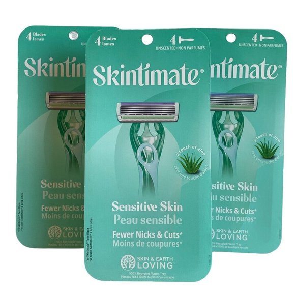 Skintimate Disposable Sensitive Skin Razors 4 Blades lot of 3 - Picture 1 of 4